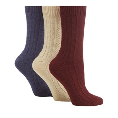 Pack of three assorted thermal socks